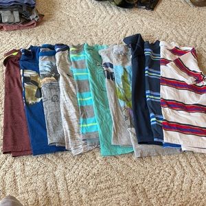Lot of boys shirt sleeve tops, mostly M & L
